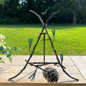 Unique Rustic Pinecone Metal Picture Easel